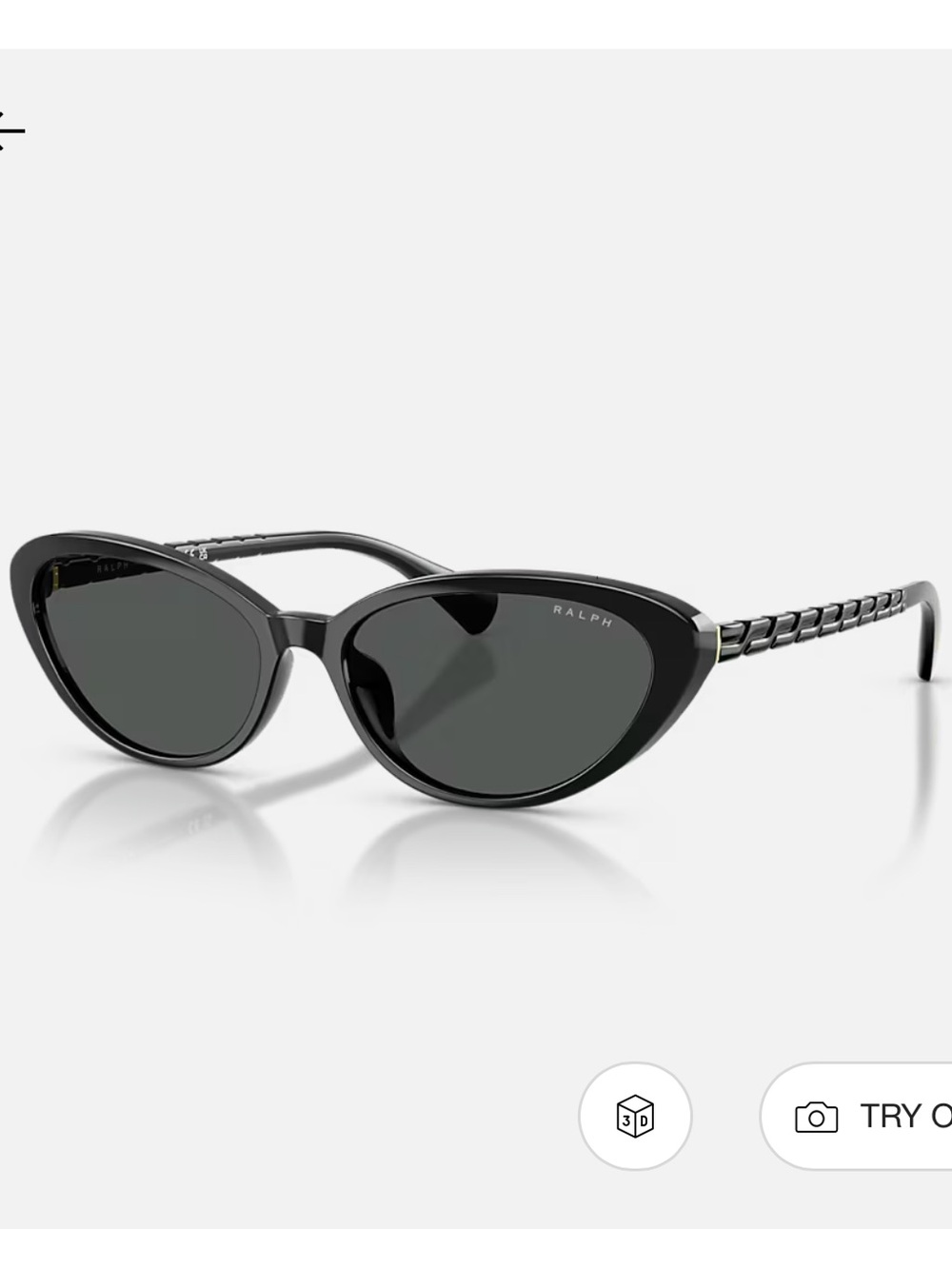 NWT Ralph Lauren Black Cat-Eye Sunglasses